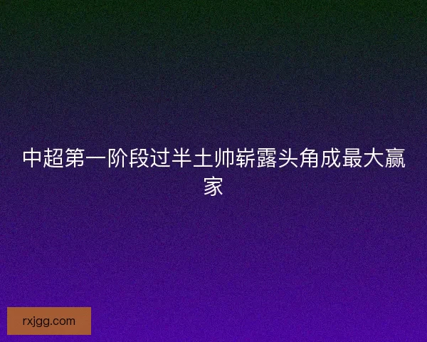中超第一阶段过半土帅崭露头角成最大赢家 中超第一阶段过半土帅崭露头角成最大赢家